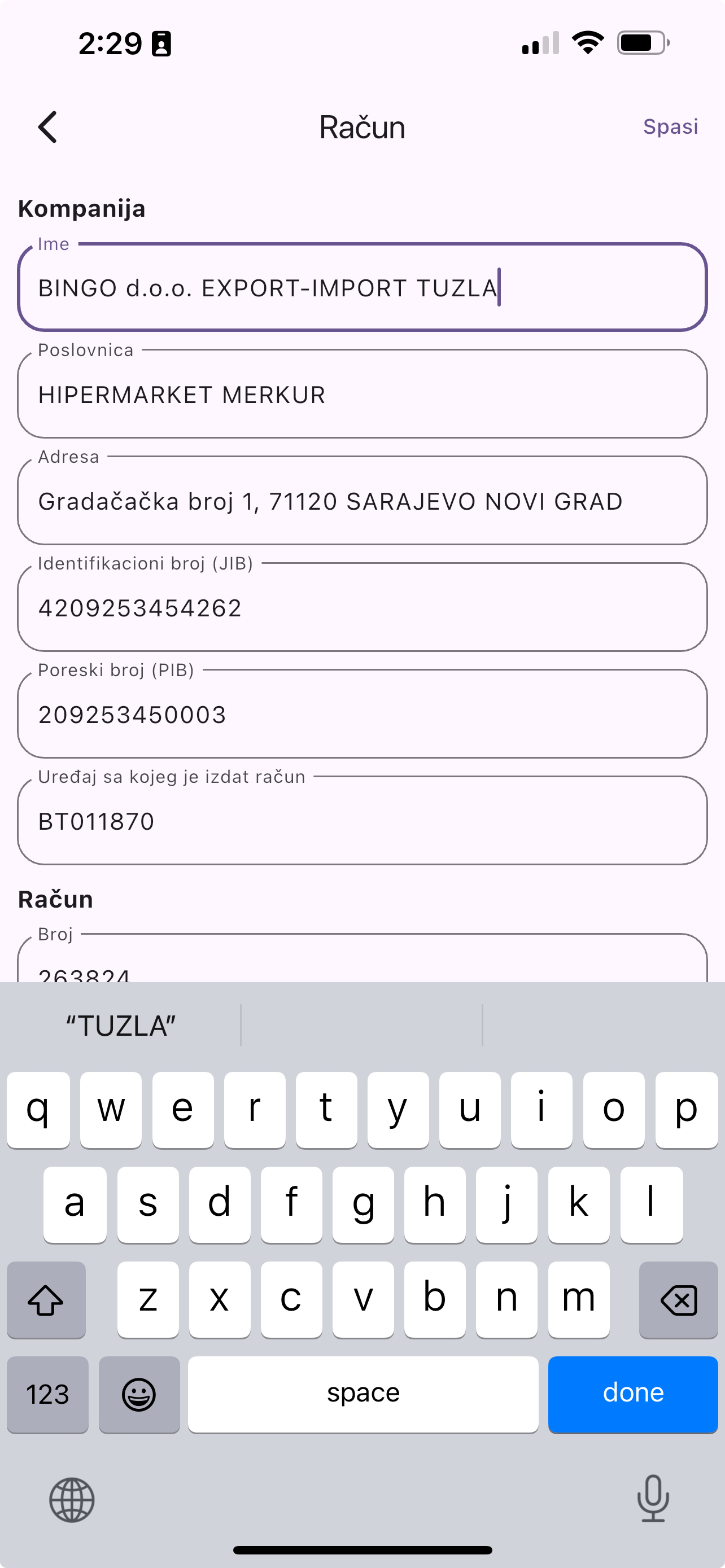 Prepravka skeniranih podataka